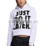 Hotsale Sportswear Oem Service Blank Plain Dyed Women With Hood Fleece Crop Womens Hoodies thumbnail-3
