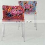 flower acrylic with cushion chairs for hotel