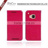 Luxury pu Leather Cellphone Case for HTC One M9,card Slots Design Stand Folio Cover for HTC One M9