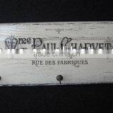 Antique Cheap Decorative White Laundry Door Hanger With 3 Metal Hooks