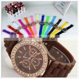Hottest Silicone Geneva Watch Brand Casual Wristwatches Unisex Quartz Watch Colorful Men Analog Watch Wholesale thumbnail-6