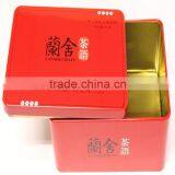 2014 Dongguan Supplier Rectangle Tin Box/chinese Tin Box/red Decorative Tin Boxes