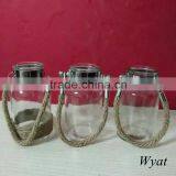 Round Glass Candle Jars With Hanging Rope Quality Choice thumbnail-2