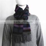 Multicolor Stripe Wool Scarf With Tassel thumbnail-3