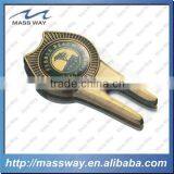 Custom 3D Zinc Alloy Metal Antique Brass Gold Golf Divot Fixer Tool thumbnail-4