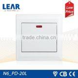 N6 Series Wall Switch 20A 1 Gang D/P Switch With Neon