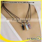 Vial Pendant Blue Stone Leather Choker Necklace for Women thumbnail-4