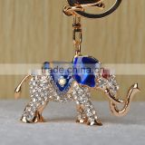 Fashion Enamel Gift nickel free environmental plating crystal elephant shaped keychain/3D animal keychain