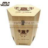 Special Hexagonal 6 Bottle Wood Wine Box thumbnail-1