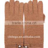 Cashmere Knitting Gloves With Button on the Wrist thumbnail-1