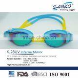 Inferno - Teenager Swimming Mirrored Lens Anti-fog Silicone Strap Swimming Goggles