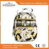 RE031 2015 New Arrival Cotton Floral Quilted Girl's Large School Laptop Backpack thumbnail-2