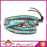 Guangzhou Factory Direct Handmade DIY Turquoise Bead Wholesale Leather Wrap Bracelets thumbnail-3