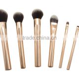 Alibaba New Arrivals 6Pcs Gold Plated Cosmetic Face Brush Set