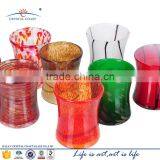 HANDCRAFTED VOTIVE GLASS CANDLE HOLDER; EMPTY WAX CANDLE HOLDER thumbnail-1