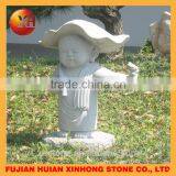 Double Lovely Little Monk Stone Statue Played the Flute thumbnail-2