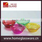 4" to 9" Colored Spray Pattern Glass Dessert Dishes thumbnail-1