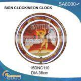 Double Neon Light Wall Clock thumbnail-4