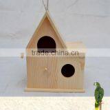 Wooden Bird Cage, Wood Bird House, Garden Decorative Bird Cage Wood Crafts thumbnail-5
