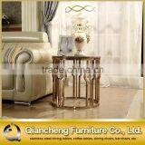 Living Room Stainless Steel Marble Top Round Side Table 891# thumbnail-1