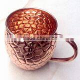 BPA FREE EMBOSSED FINISH BARREL SHAPE 100% PURE COPPER MOSCOW MULE DRINKING MUG thumbnail-2