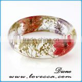 Latest trendy style 65mm dried real pressed flower bracelet