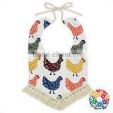 China Manufacturer Wholesale Private Label Cotton Reversible Tassel Fringe Baby Bandana Bibs thumbnail-3