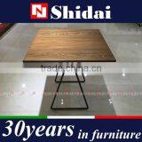 Rustic Coffee Table Natural Walnut Finished Wood Top Black Steel Metal Base TA-828L TA-828S thumbnail-4