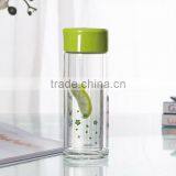 High Quality 300ml 10oz Double Wall Glass Tea Cup With Lid thumbnail-1