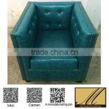 ND0770 Green PU Artificial Leather Tub Chair Leisure Coffee Shop Restaurant Neoclassic Retro Single Chairs thumbnail-1
