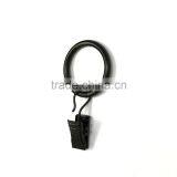 High Quality Black Coated Iron Curtain Ring With Clip / Rod Ring With Clip Hanging / A Ring With A Clip thumbnail-3