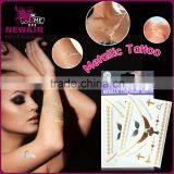 Gold Glitter Metallic Skin Safe Body Temporary Tattoo Sticker thumbnail-1