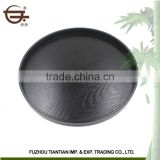 High Quality Black Round Wooden Serving Tray