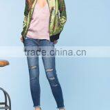 2016 Factory Price Life Bomber Green Printed Smart Ladies Jacket thumbnail-5