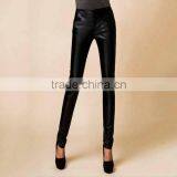 Glossy Black PU Pants for Lady Stock Lot thumbnail-2