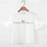 Women's Combed Cotton O-neck Short T-shirt Custom Embroidered T-shirt Wholesale in China thumbnail-1