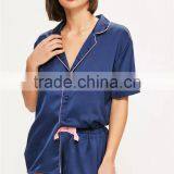 MGOO 2017 New Arrival Custom Satin Silk Pyjamas Logo Embroidered Back Long Sleeves Sleepwear Sets Ladies thumbnail-4