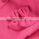 OEM 100% Cotton Knitted Cute Bows Girls Pink Cardigan Sweaters thumbnail-4