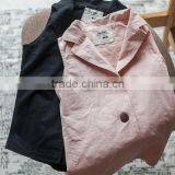 New 2017 Spring Autumn Kids Babys Solid Black Pink Vest Girls Boys Pure Vest thumbnail-2