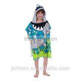 Cute Blue Beach Pool Microfiber Hooded Poncho Towel for Boys thumbnail-2