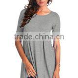 Fashion Womens Clothes Short Sleeve Swing Dress Tunic Tops for Women 2016 thumbnail-1