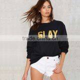 Women's 100% Cotton Gold Foil Sreetwear Casual Sweatshirt thumbnail-3