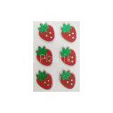 Red Color Child 3D Fuzzy Stickers Strawberry Style Rhinestone Decor thumbnail-1
