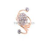 Gold-plated Rhinestone Five Point Star Finger Spiral Ring thumbnail-1