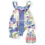 Wholesale Kids Romper Floral Printing Baby Clothes Romper Multilayer Ruffles thumbnail-1