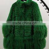 YR117 Mexico Style Fahion Fur Jacket Colored Genuine Mongolia and Rabbit Fur Coat thumbnail-4