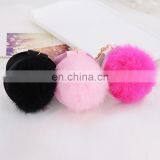 High Quality Lovely Rabbit Fur Pompom Mirror Fur Ball Accessory for Lady thumbnail-5