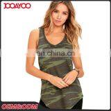 Custom Long Camo Print Sleeveless Cotton Tank Top Designs Pictures Latest Jeans Tops Girls thumbnail-2