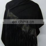 Silk Pashmina Scarf With Sued Trims thumbnail-4