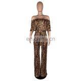 2020 Ladies Elegant Fashion Leopard Jumpsuit and Ladies African Printing Cotton Jumpsuits thumbnail-4
